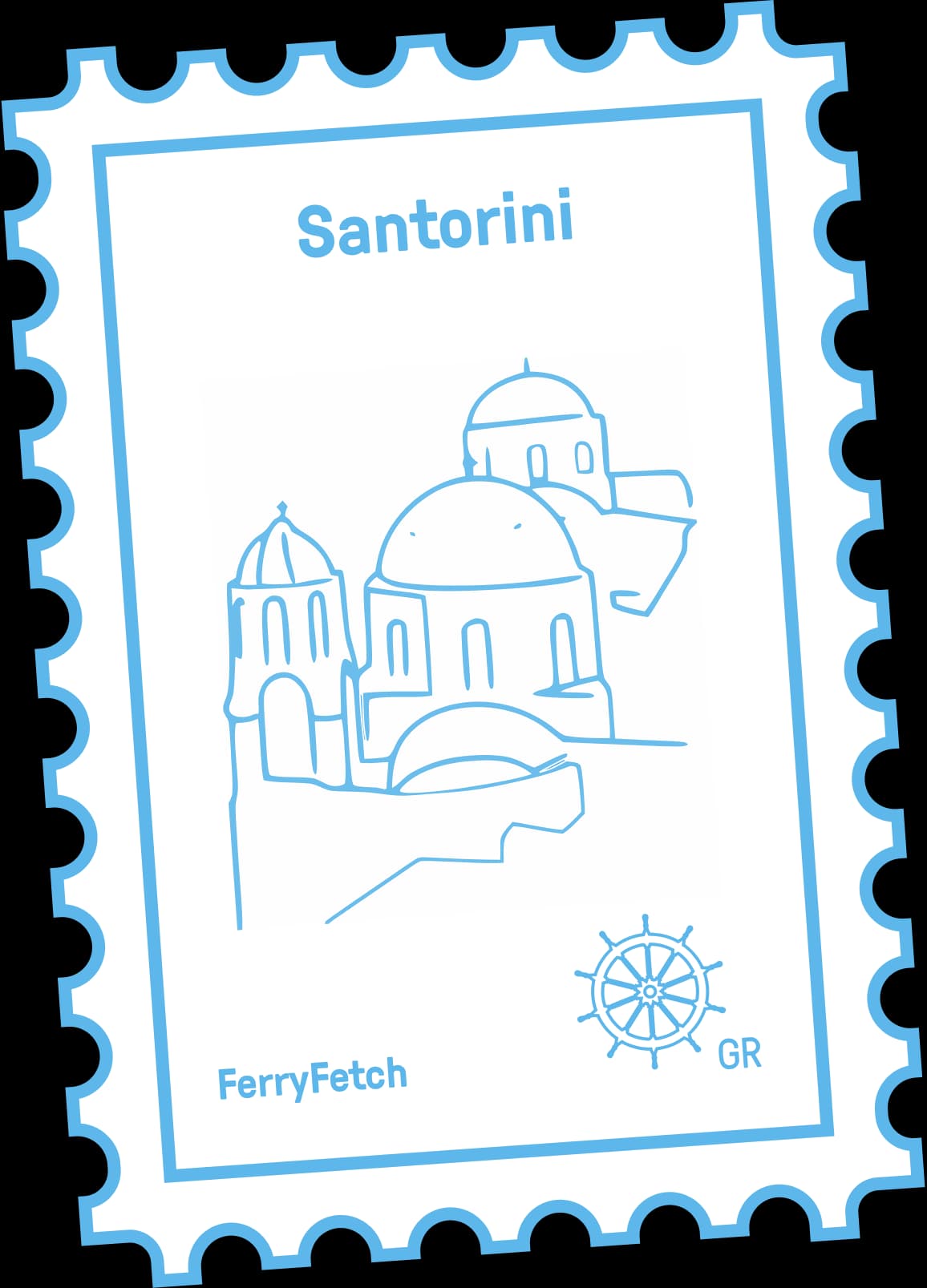 Santorini stamp
