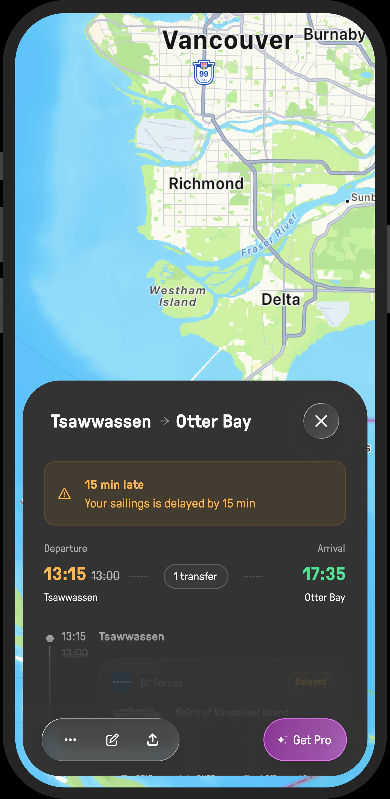 Live vessel map